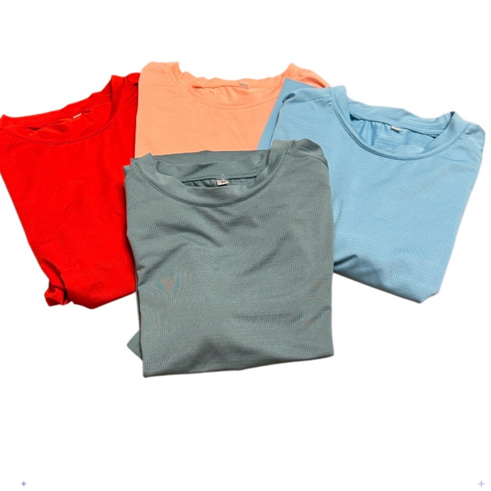 HONU Athletic Tees Bundle Of 4 Red, blue, green & Pink Size Medium EUC